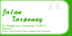 jolan korponay business card